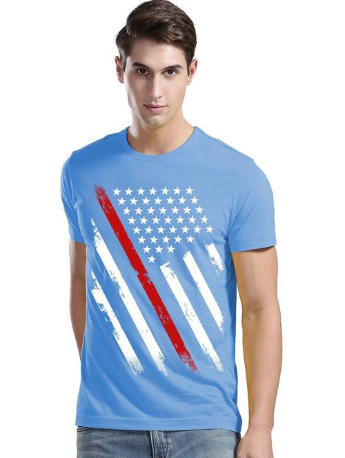 men round neck front print t-shirt - 21064654 - Very Small Image - 1