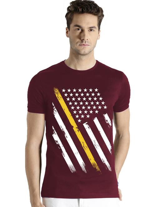 men round neck front print t-shirt - 21064665 - Very Small Image - 1