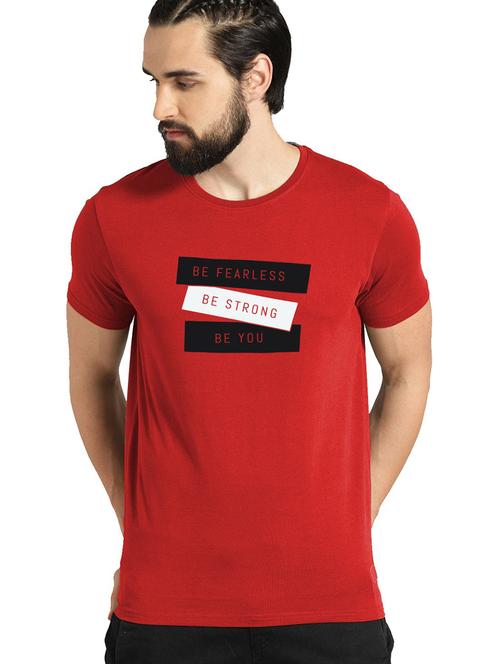 men round neck front print t-shirt - 21064669 - Very Small Image - 1