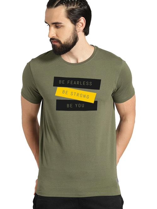 men round neck front print t-shirt - 21064672 - Very Small Image - 1