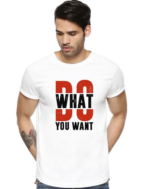 men round neck front print t-shirt - 21064722 - Very Small Image - 1