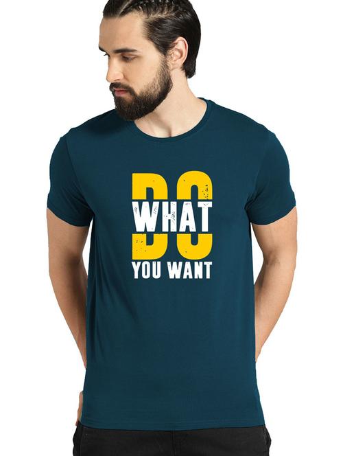 men round neck front print t-shirt - 21064724 - Very Small Image - 1