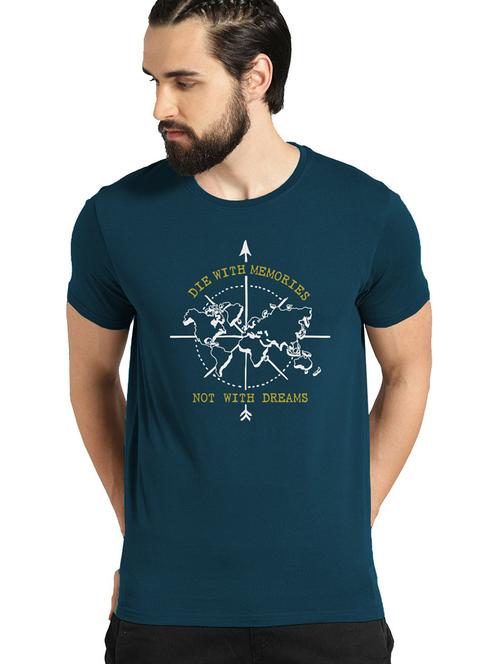men round neck front print t-shirt - 21064738 - Very Small Image - 1