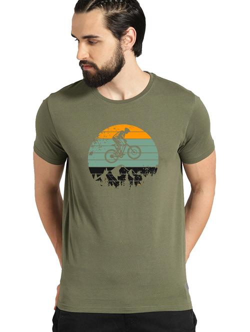 men round neck front print t-shirt - 21064767 - Very Small Image - 1