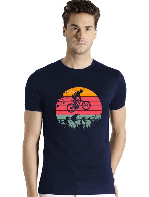 navy blue cotton blend t-shirt - 21064768 - Very Small Image - 1