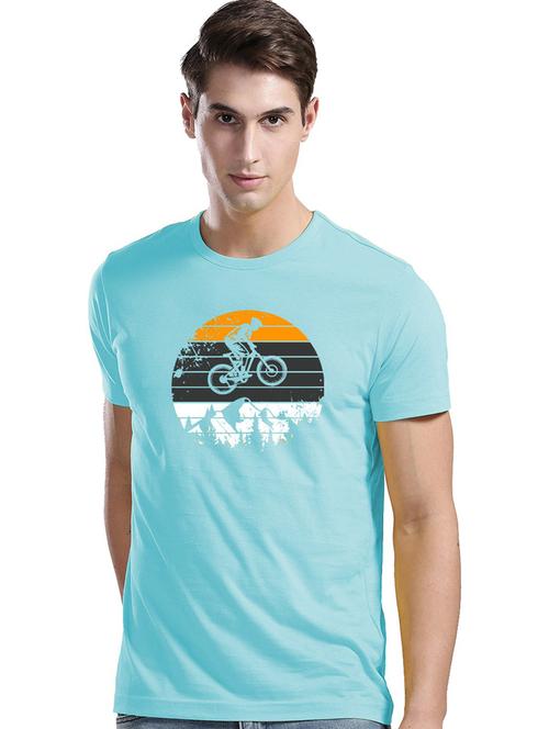 light blue cotton blend plain t-shirt - 21064771 - Very Small Image - 1