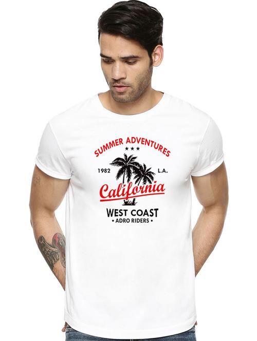 white front printed casual t-shirt - 21064779 - Very Small Image - 1