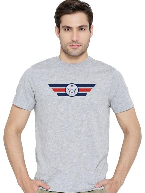 men round neck chest print t-shirt - 21064800 - Very Small Image - 1
