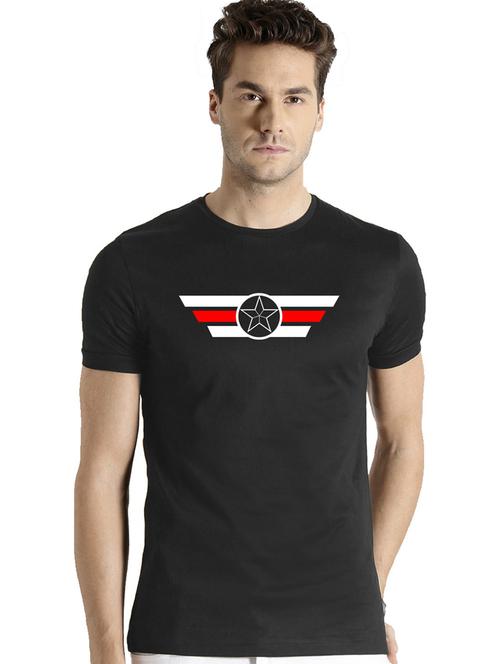 men round neck chest print t-shirt - 21064801 - Very Small Image - 1