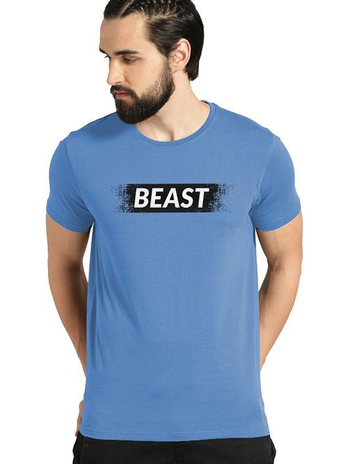 men round neck chest print t-shirt - 21064844 - Very Small Image - 1