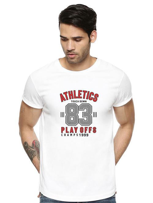 men front print short sleeve t-shirt - 21064871 - Very Small Image - 1
