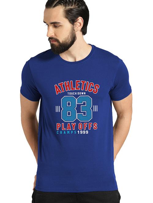 men round neck front print t-shirt - 21064875 - Very Small Image - 1