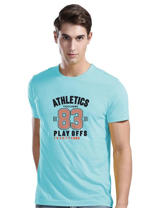 light blue cotton blend plain t-shirt - 21064880 - Very Small Image - 1