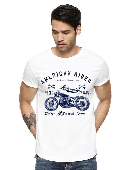 men round neck front print regular t-shirt - 21064895 - Very Small Image - 1