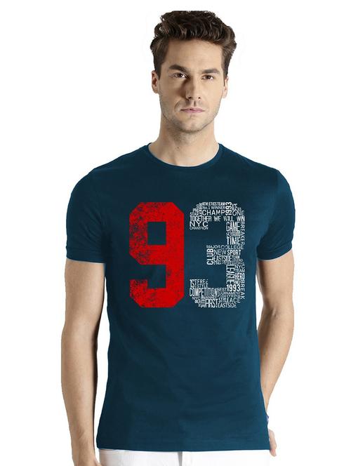 men round neck front print regular t-shirt - 21064905 - Very Small Image - 1
