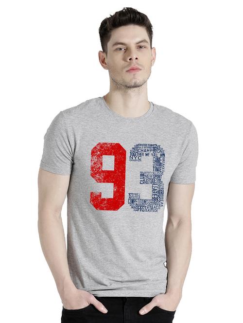 grey cotton blend front print tshirt - 21064913 - Very Small Image - 1