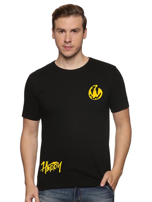 black cotton blend back print tshirt - 21064998 - Very Small Image - 1