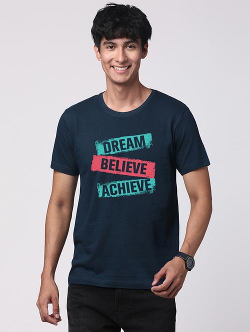 men round neck front print t-shirt - 21065013 - Very Small Image - 1