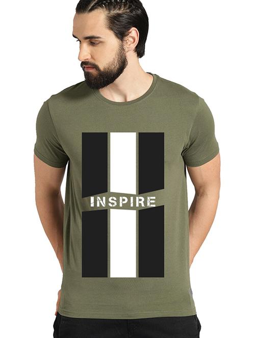 men round neck front print t-shirt - 21065127 - Very Small Image - 1