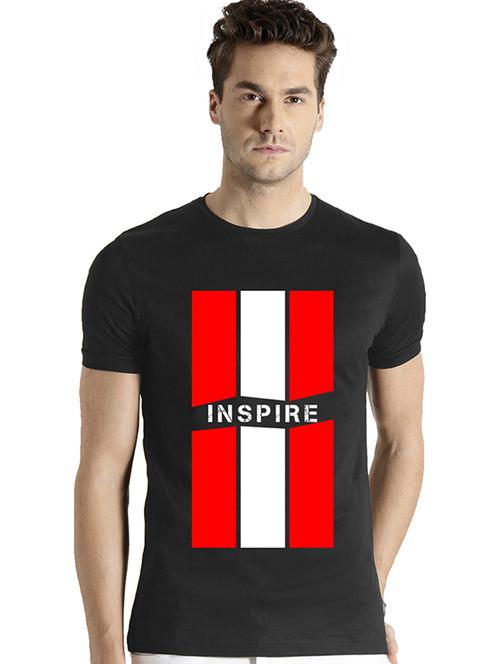 black front printed casual t-shirt - 21065134 - Very Small Image - 1