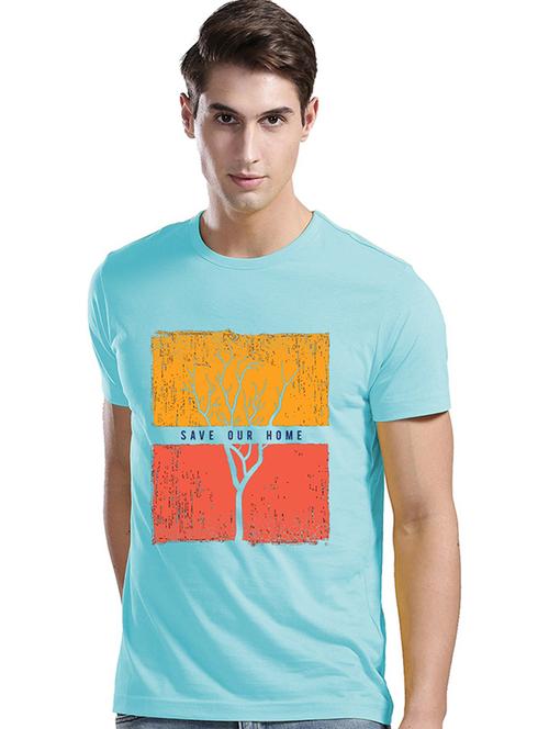 men round neck chest print t-shirt - 21065183 - Very Small Image - 1