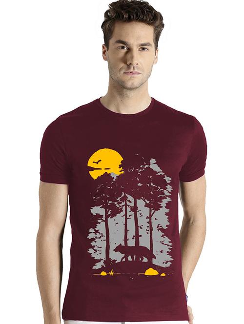 men round neck front print t-shirt - 21065208 - Very Small Image - 1