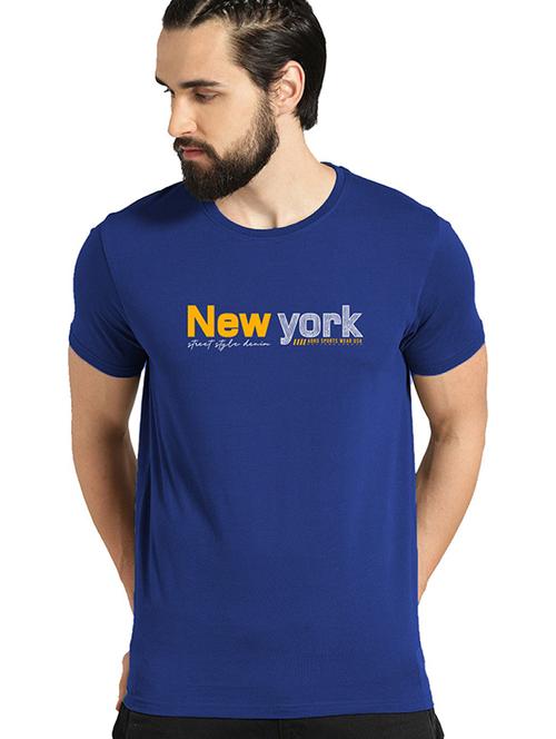 men round neck chest print regular t-shirt - 21065243 - Very Small Image - 1