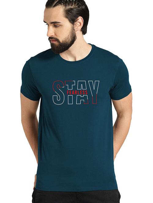 men round neck front print regular t-shirt - 21065267 - Very Small Image - 1
