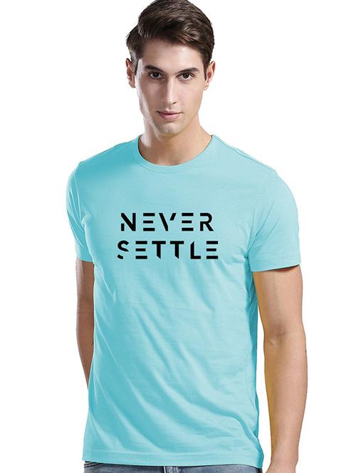 light blue cotton blend front print t-shirt - 21065287 - Very Small Image - 1