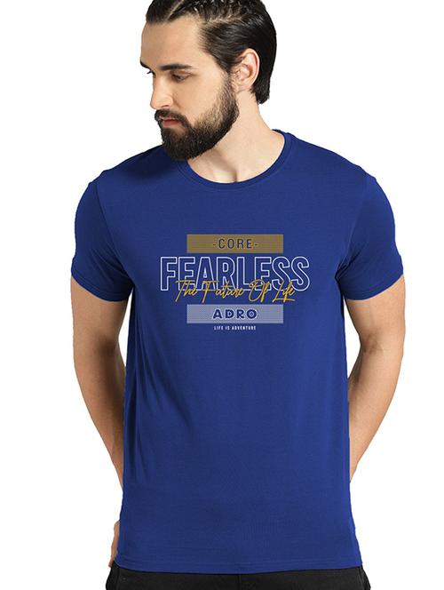 men round neck front print t-shirt - 21065308 - Very Small Image - 1