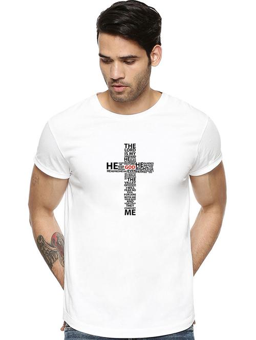 men round neck front print regular t-shirt - 21065385 - Very Small Image - 1