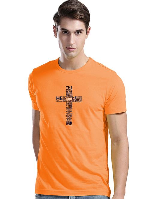 men round neck front print t-shirt - 21065390 - Very Small Image - 1