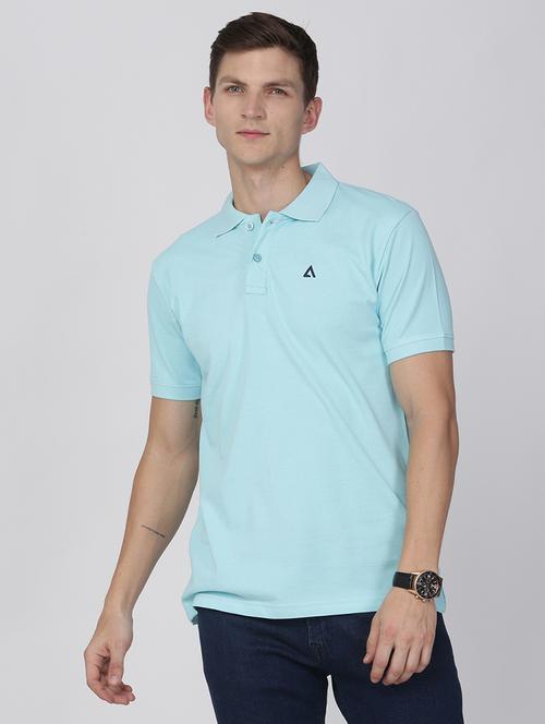 light blue cotton blend plain t-shirt - 21065419 - Very Small Image - 1