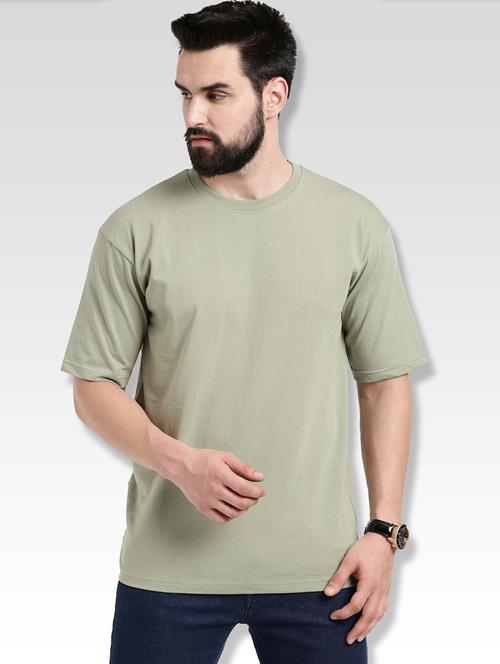 olive cotton blend plain tshirt - 21065442 - Very Small Image - 1