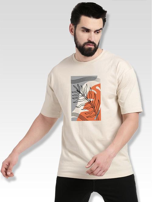 men round neck front print t-shirt - 21065450 - Very Small Image - 1