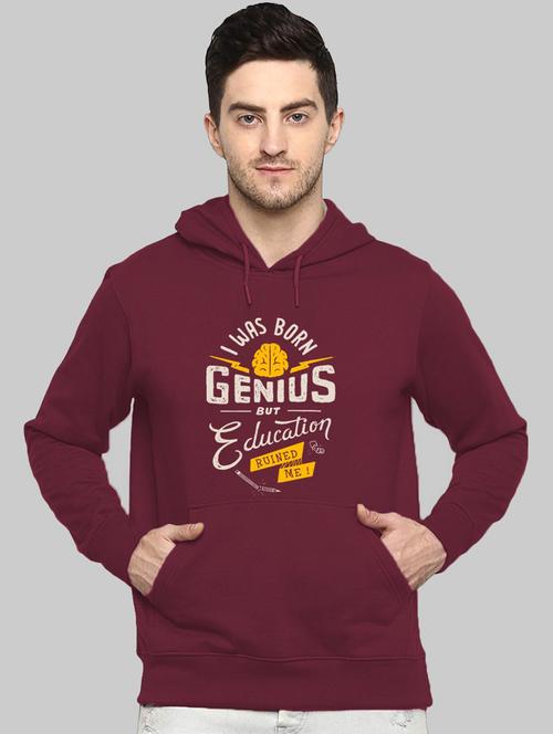 maroon cotton blend front print tshirt - 21065596 - Very Small Image - 1
