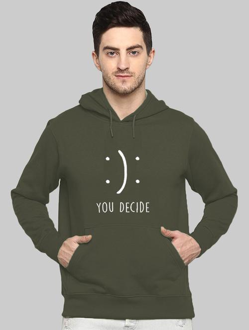 men hood neck front print sweatshirt - 21065611 - Very Small Image - 1