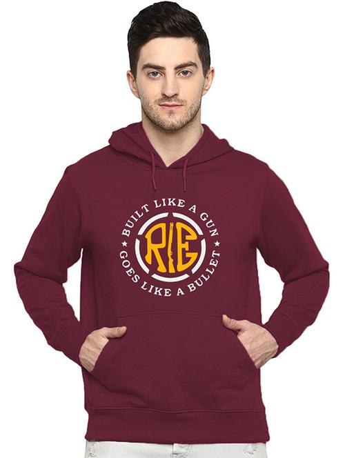 maroon cotton blend front print tshirt - 21065620 - Very Small Image - 1