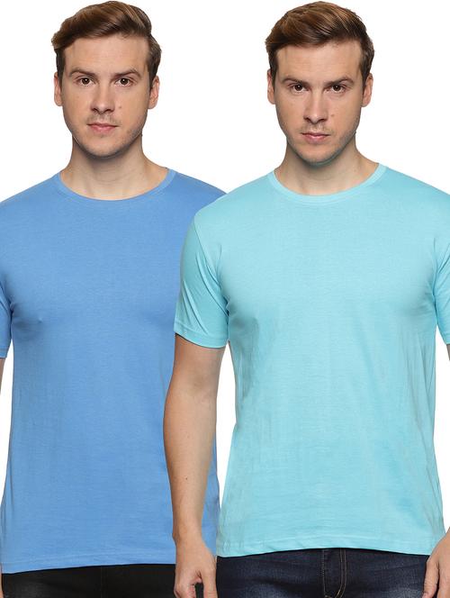 men round neck solid set of 2 plain t-shirt - 21065712 - Very Small Image - 1