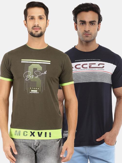 men pack of 2 printed t-shirt - 21065817 - Very Small Image - 1