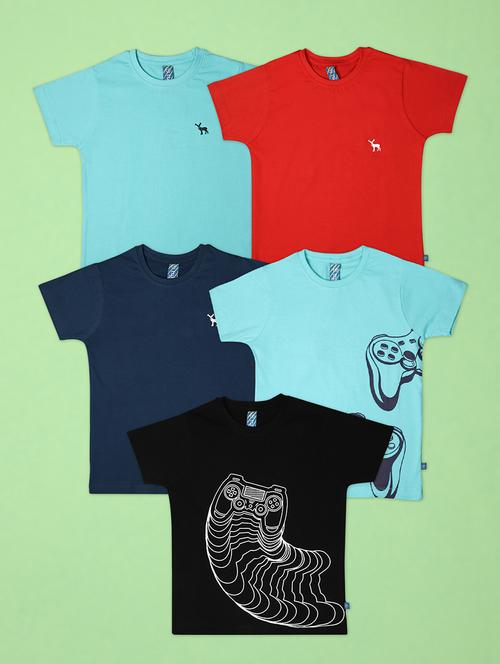 kids pack of 5 cotton t-shirts - 21065829 - Very Small Image - 1