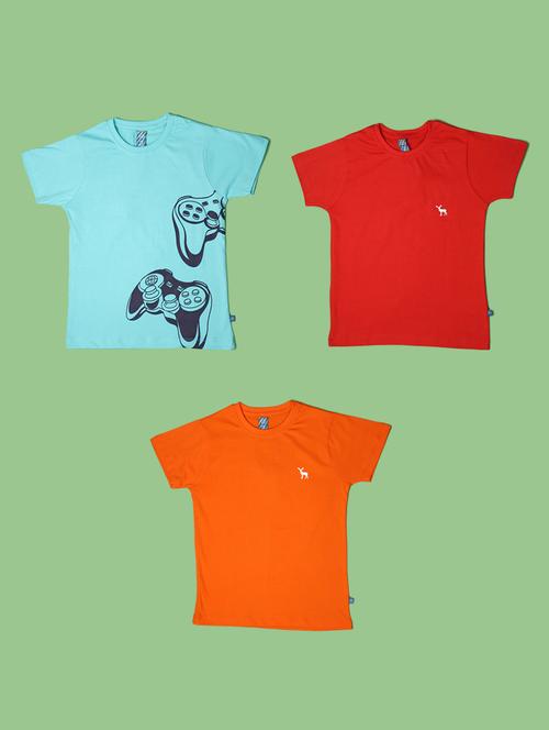 kids pack of 3 cotton t-shirts - 21066062 - Very Small Image - 1