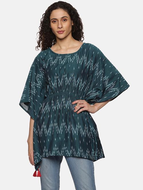 women green printed kaftan detailed tunic - 21066234 - Very Small Image - 1
