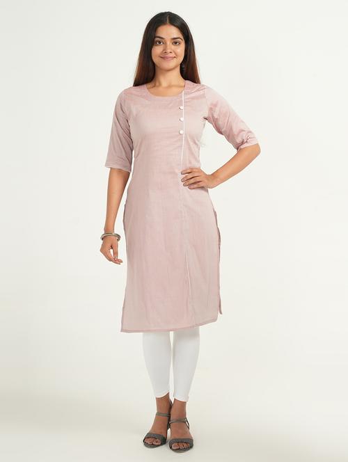 women solid cotton straight kurta - 21066282 - Very Small Image - 1