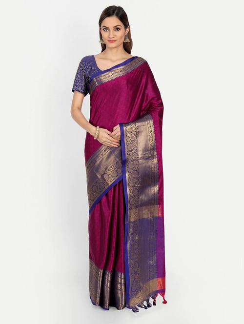 women self design bordered saree with blouse - 21066726 - Very Small Image - 1