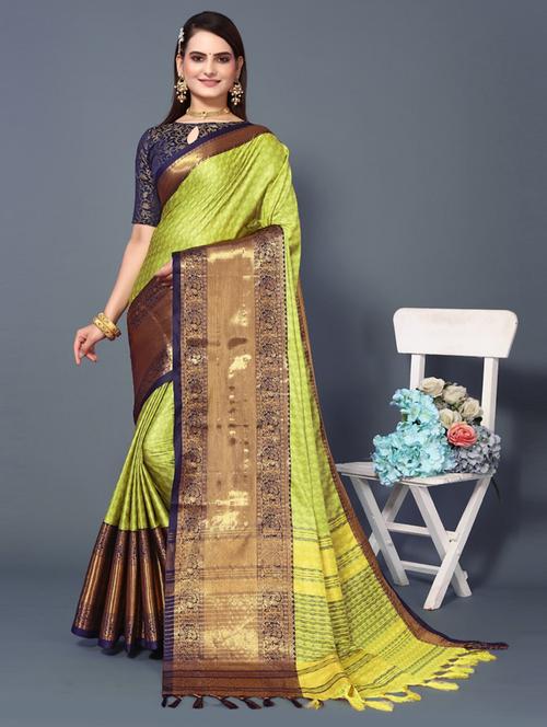 women self design bordered saree with blouse - 21066781 - Very Small Image - 1