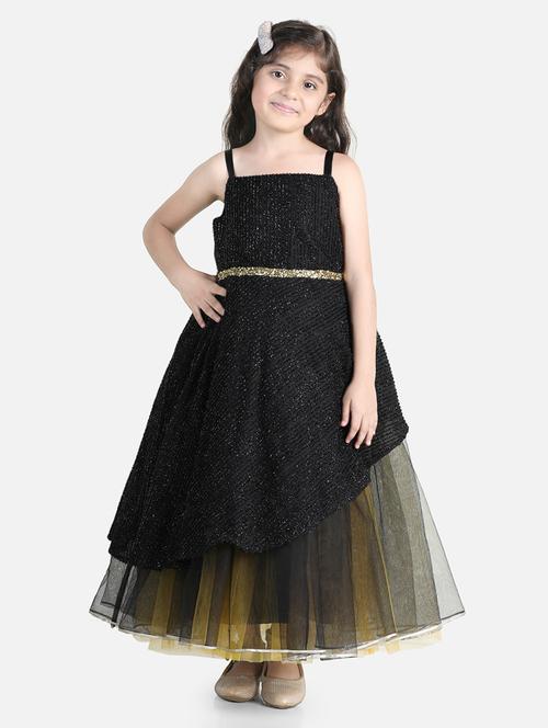 girls square neck net frocks - 21067432 - Very Small Image - 1