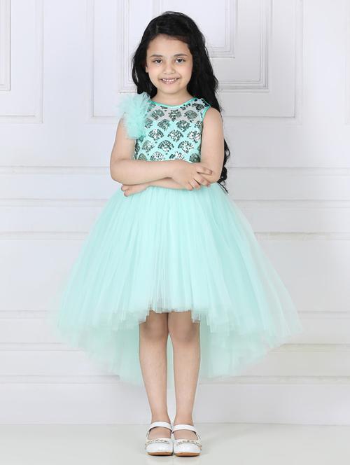 girls green sequins detailed frock - 21067604 - Very Small Image - 1