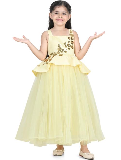 girls round neck net frocks - 21067719 - Very Small Image - 1