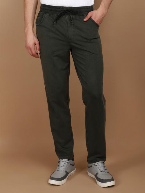 men solid cotton full length track pant - 21067790 - Very Small Image - 1